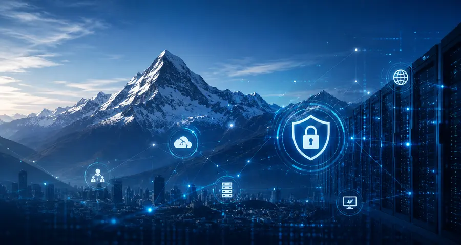 Visual tecnológico asociado a infraestructura TI y ciberseguridad